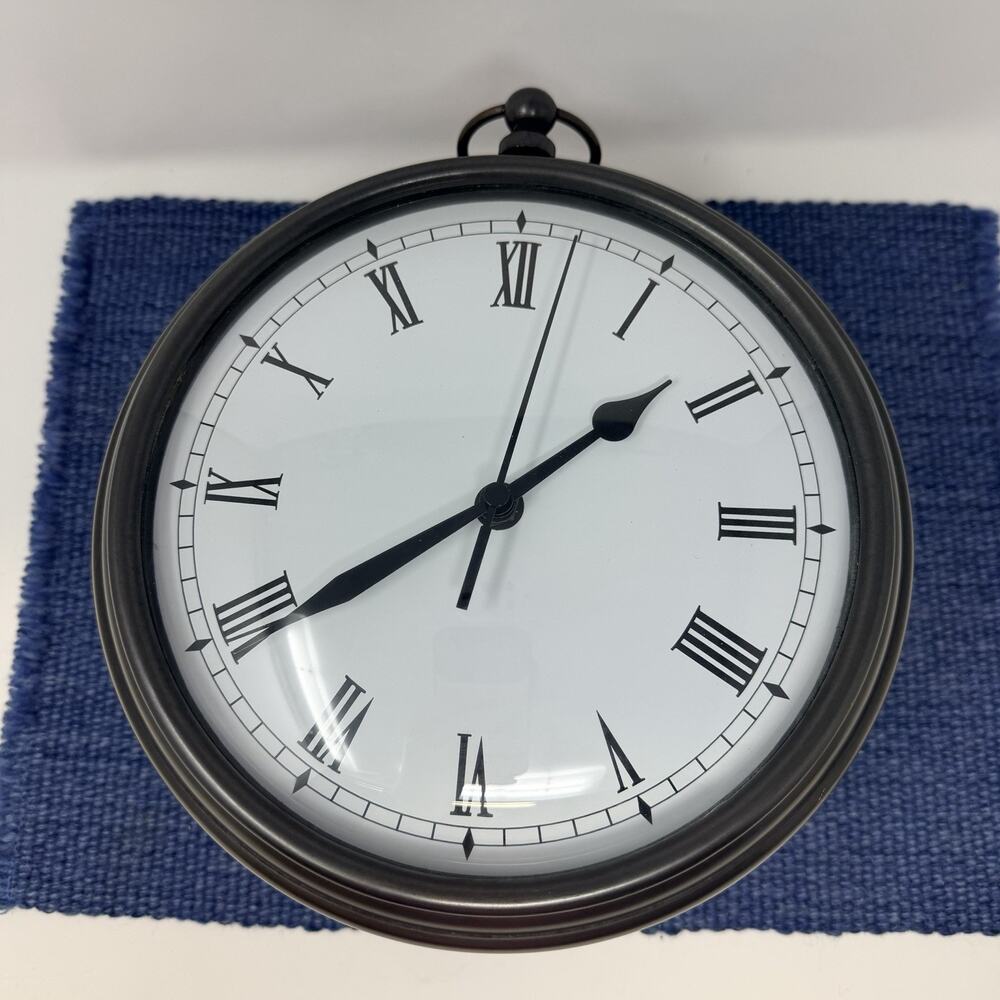 Pottery Barn 'Pocket Watch' Style Wall Clock, Round, Analog, Roman Numerals, EUC